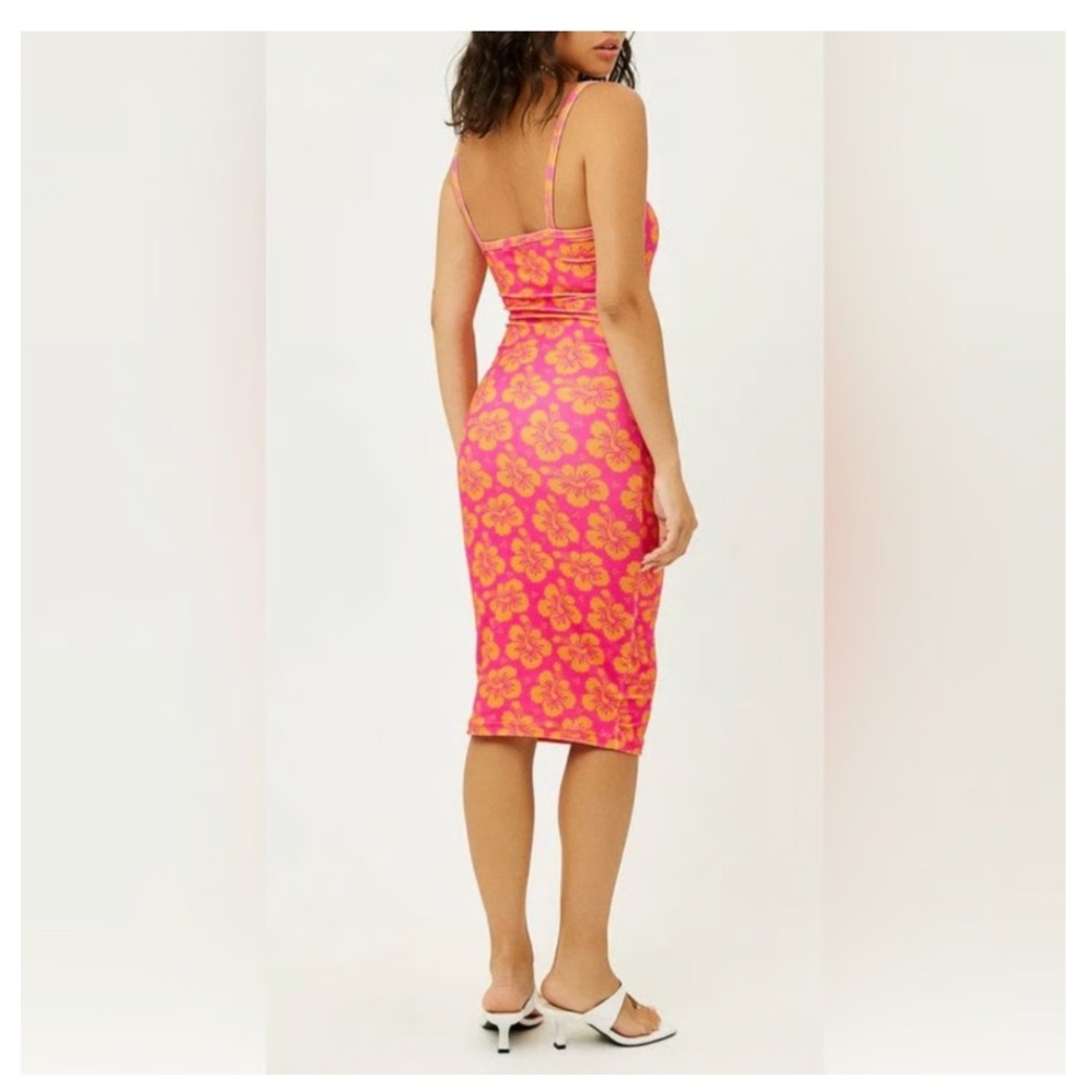 Frankies Bikinis Quinn Terry Floral Dress in Hibiscus Honey Sz S - Picture 2 of 6